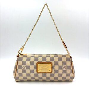 Louis Vuitton Damier Azur 2-Way Leather White Handbag X Light Brown